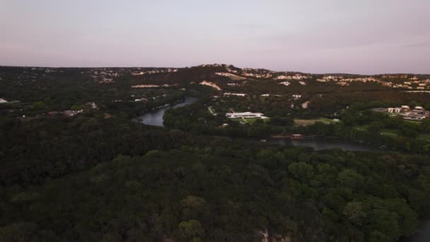 Austin Texas Golf Lake Travis Amazing Sunset Pennybacker Bridge — Video Stock
