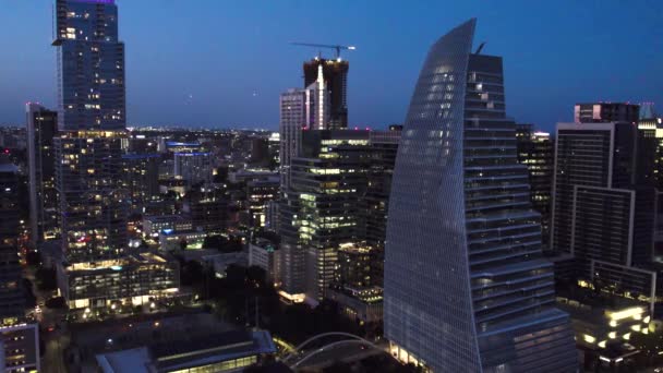 Skyline Austin Texas Downtown Drone Footage Google Building Night 2022 — 图库视频影像
