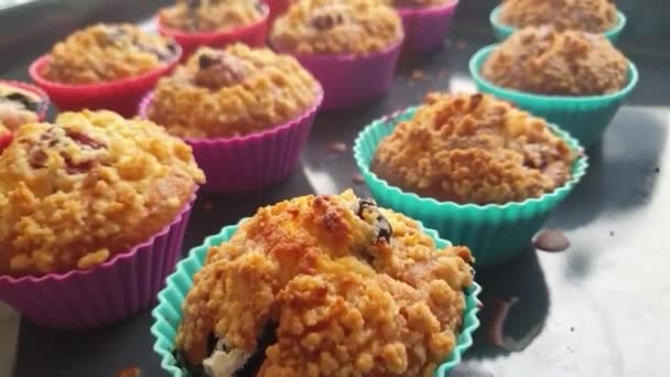 Homemade Cupcakes Silicone Mold Tray — Stockvideo