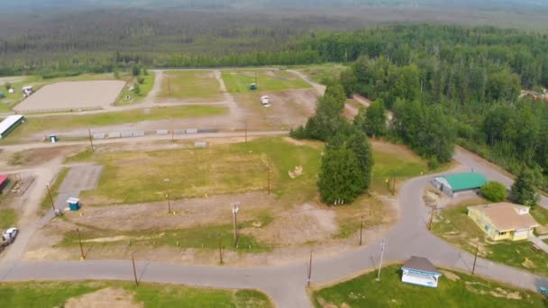 Drone Video Tanana Valley State Fairgrounds Fairbanks Alaska Sunny Summer — 图库视频影像