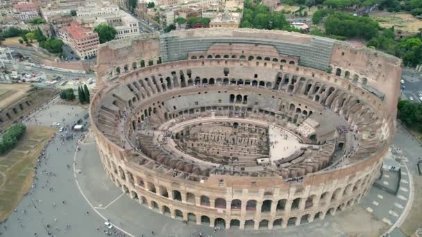 Aerial Colosseum Center Rome Italy — Video