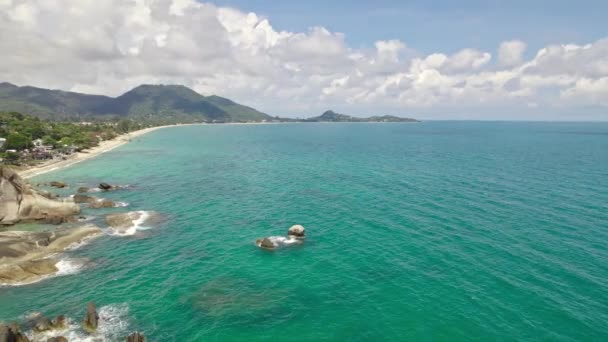 Beautiful Coast Impressive Rock Features Hin Hin Yai Beach Koh — Wideo stockowe