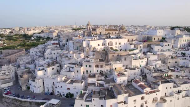 Aerial Ostuni White Town Apulia South Italy — Stock videók