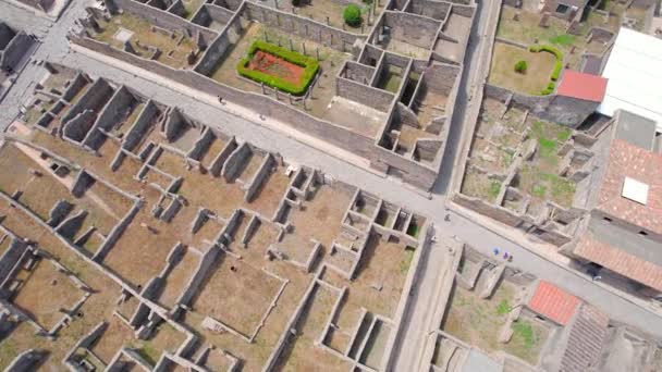 Εναέρια Των Αρχαίων Ερειπίων Της Πομπηίας Ιταλία — Αρχείο Βίντεο