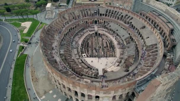 Aerial Colosseum Center Rome Italy — Vídeo de stock