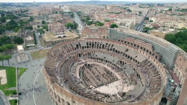 Aerial Colosseum Center Rome Italy — Video