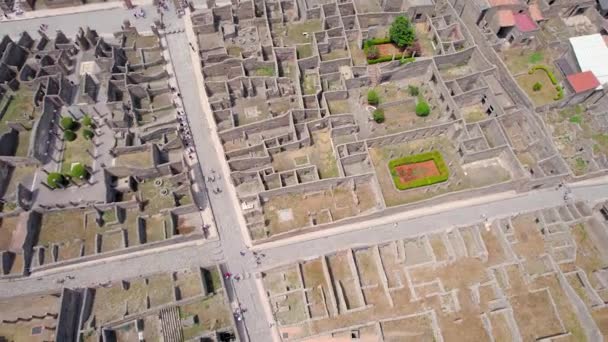 Aerial Ancient Ruins Pompeii Italy — ストック動画