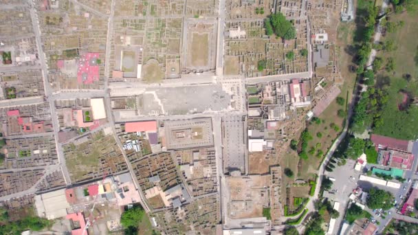 Aerial Ancient Ruins Pompeii Italy — Video