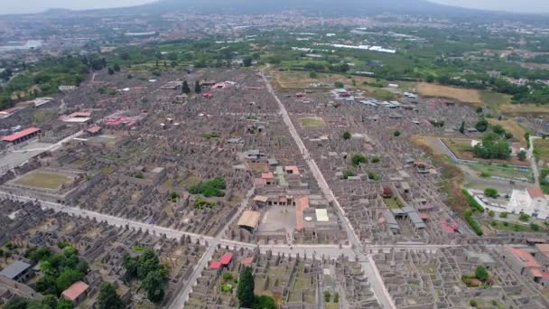 Aerial Ancient Ruins Pompeii Italy — Stok video