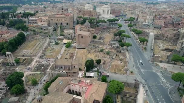 Aerial Colosseum Center Rome Italy — ストック動画