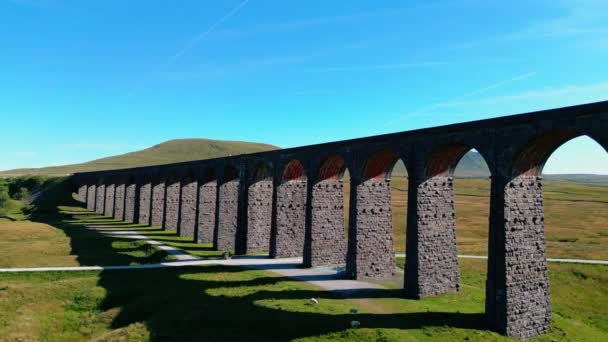 Drone View Ribblehead Viaduct Longest Third Tallest Structure Settle Carlisle — Stock Video