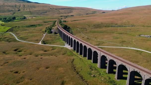 Drone Mavic Mini Pro Footage Ribblehead Viaduct Longest Third Tallest — Video Stock
