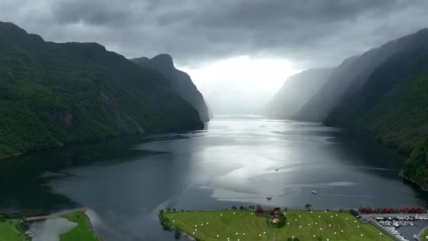 Frafjord Fjord Norway Norwegen Aerial — Stockvideo