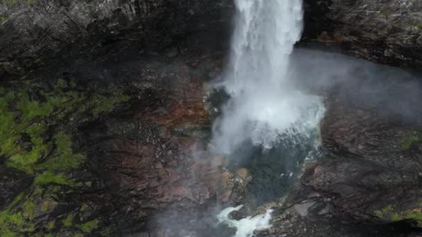 Manafossen Waterfall Norway Norwegen Wasserfall — Vídeo de Stock