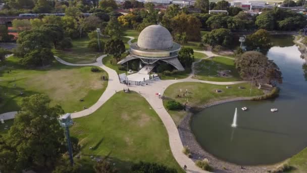 Buenos Aires Galileo Galilei Planetarium Museum Building City Park — Stok video