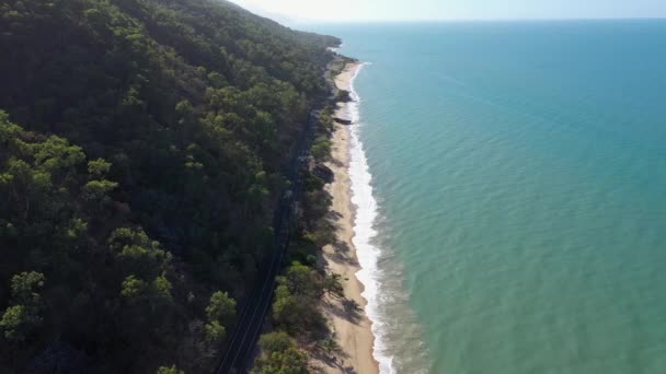 Captain Cook Highway Aerial Beach Coastline Far North Queensland Australia — Vídeo de Stock