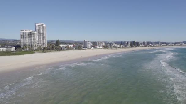 Landscape Palm Beach Suburb Coastline Gold Coast Queensland Australia Aerial — Wideo stockowe