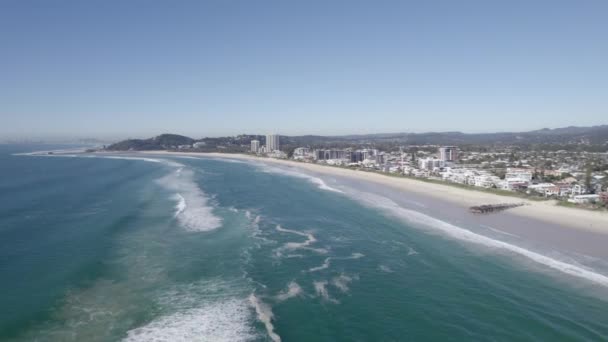 Flying City Skylines Palm Beach Gold Coast Queensland Australia Aerial — Stockvideo