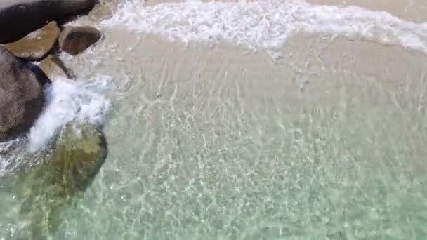 Beautiful Beach Unique Rock Features Hin Hin Yai Beach Koh — Video Stock