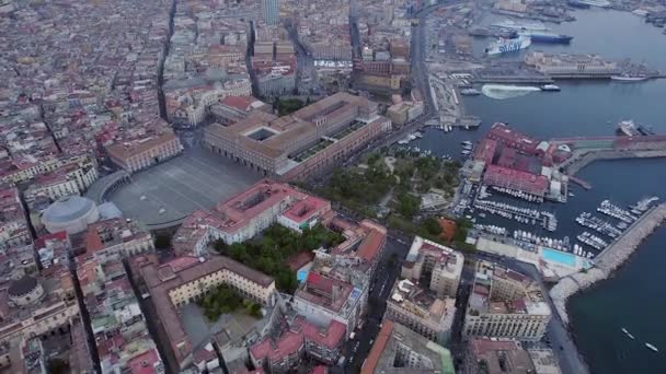 Aerial Naples Italy Sunset — Vídeo de stock