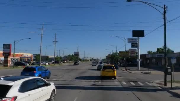 Fpv Conduciendo Cicero Ave Chicago Illinois I294 I55 Cabina Amarilla — Vídeos de Stock