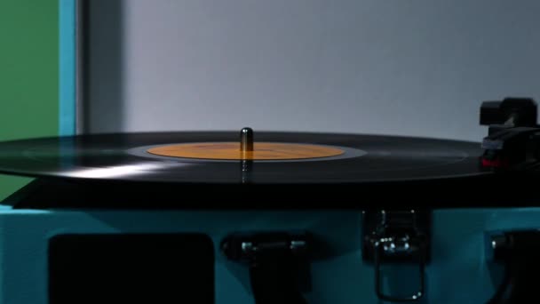 Vinyl Rekord Játszik Majd Eltávolítják Lemezjátszó — Stock videók