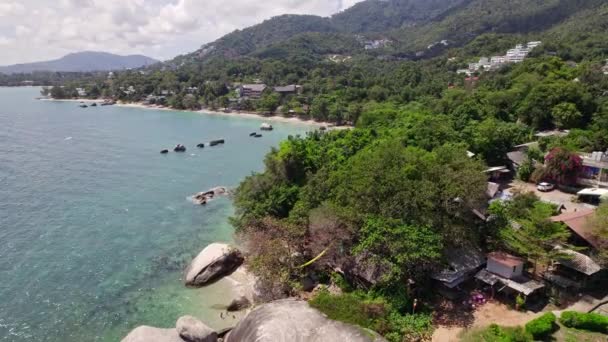 Beautiful Drone Footage Beach Unique Rock Features Hin Hin Yai — Video