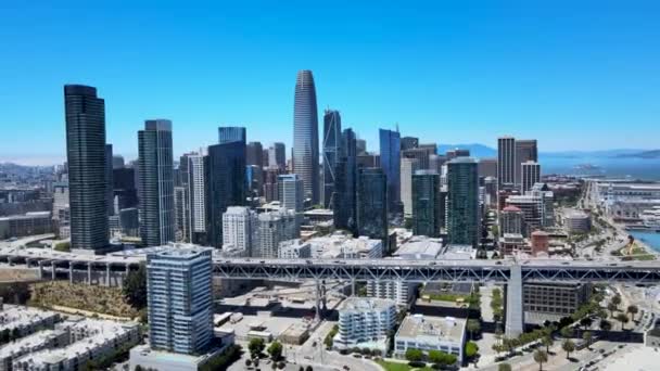 Flygfoto Över Downtown San Francisco Skyskrapor Kalifornien Usa — Stockvideo