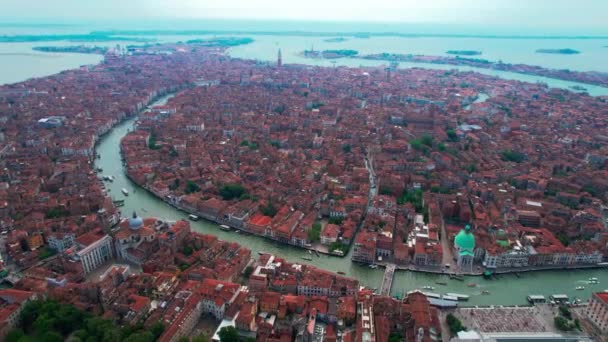 Grand Canal Venice Italy Aerial Drone View City — ストック動画