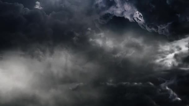 Una Tormenta Eléctrica Acompañada Rayo Que Destelló Nubes Cúmulos Oscuros — Vídeo de stock