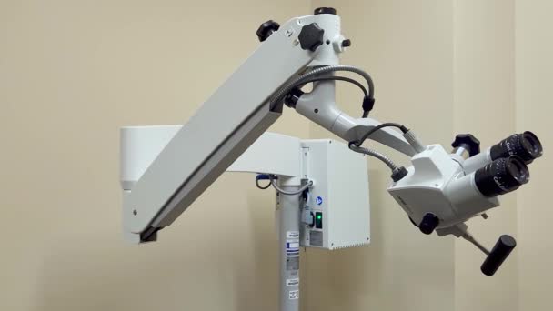 Ear Nose Throat Exam Room Equipment Ent Microscope Used Ent — Stock Video