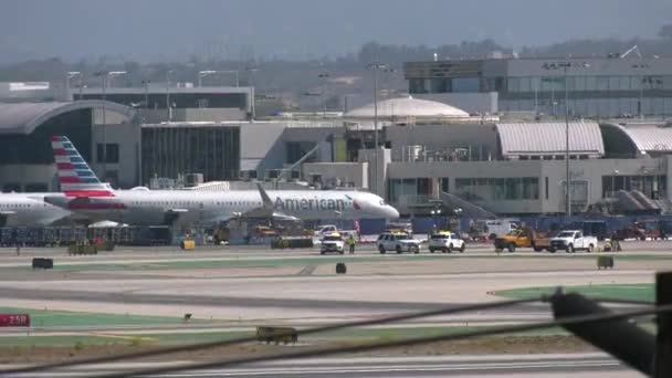 Lax Airport Warm Sunny Day — Video Stock