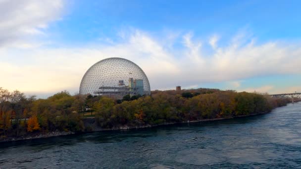 Biosphere Montreal Park Jean Drapeau Montreal Canada Environment Museum Hard — Stockvideo
