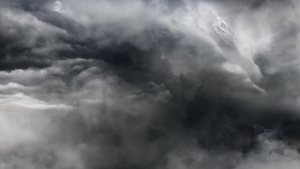 Thunderstorm Accompanied Flashes Dark Clouds Pov — Vídeo de Stock