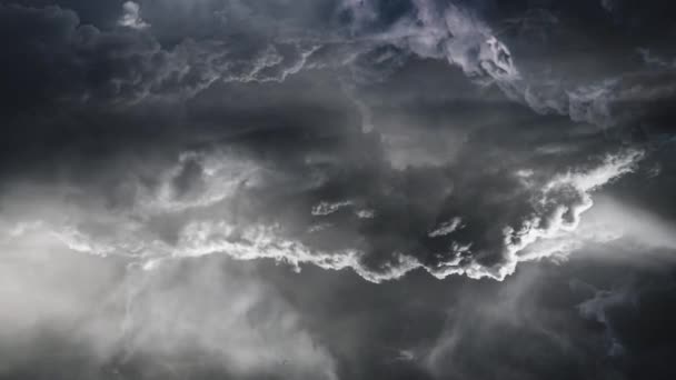 Dark Clouds Lightning Strikes — Stock video