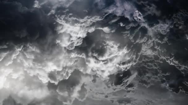 Pov Thunderstorm Cumulus Clouds Dark Sky — Stockvideo