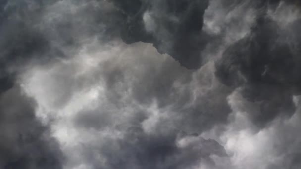 Thunderstorms White Clouds Moving Sky — Video Stock