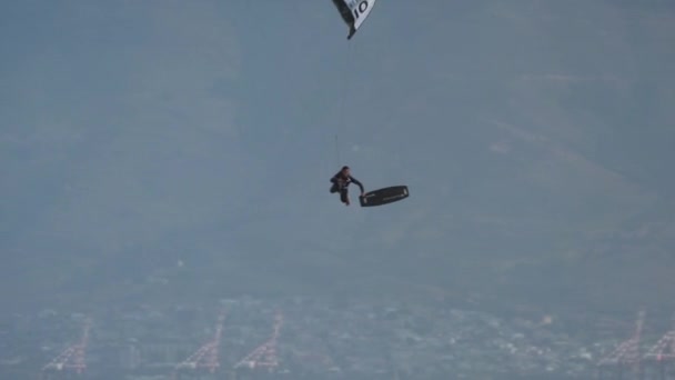 Μαζικός Αέρας Αυτό Άλμα Από Kiteboarder Joshua Emanuel — Αρχείο Βίντεο