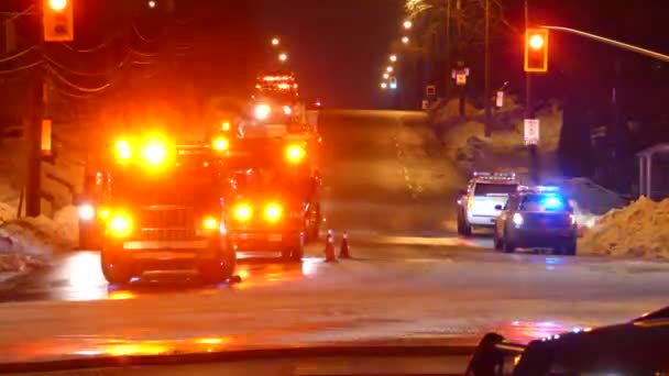 Stationary Prime Movers Other Trucks Road Strobing Headlights — Video