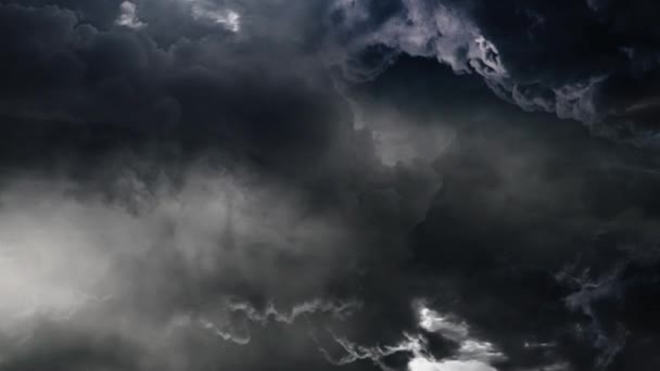 Гроза Черных Облаках Темное Небо — стоковое видео