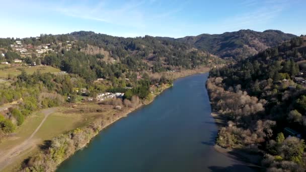 Drone Flight Chetco River Brookings Oregon — Stockvideo