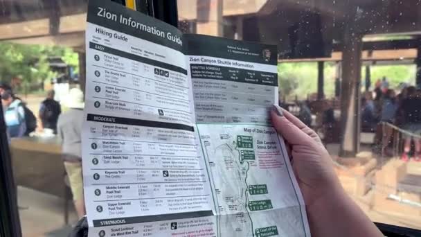 Zion National Park Information Guide Map — Stock videók