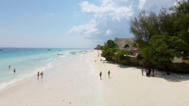 Nungwi Beach Zanzibar Tanzania Various Resorts Coast Indian Ocean Nungwi — Stockvideo