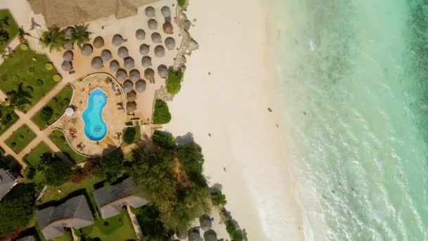 Resort Coast Indian Ocean Nungwi Beach Swimming Pool — Stockvideo