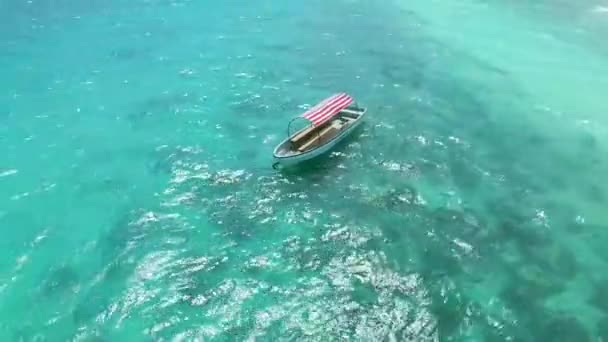 Nungwi Beach Zanzibar Tanzania Boats Indian Ocean Sunny Cloudy Day — kuvapankkivideo