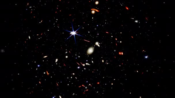 Wide Field Video Deepest Universe Zooming Thousands Galaxies Tiny Sliver — Video Stock