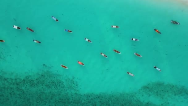 Nungwi Beach Zanzibar Tanzania Boats Indian Ocean Sunny Cloudy Day — Vídeo de Stock