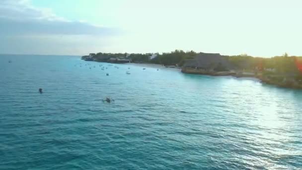 Nungwi Beach Zanzibar Tanzania Various Resorts Coast Indian Ocean Nungwi — Stock video