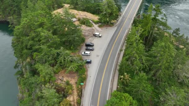 Aerial View Pass Island Deception Pass State Park — Stok video