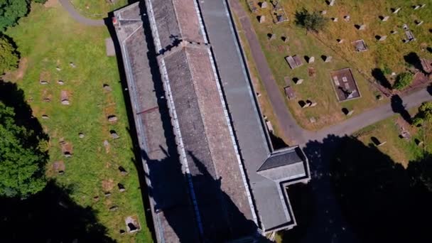 Ariel Drone Footage Andrew Church Town Aysgarth Lovely Peaceful Church — Video